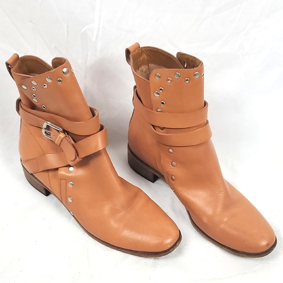 See By Chloe Shoes - See By Chloe Tan Leather Studded Boot